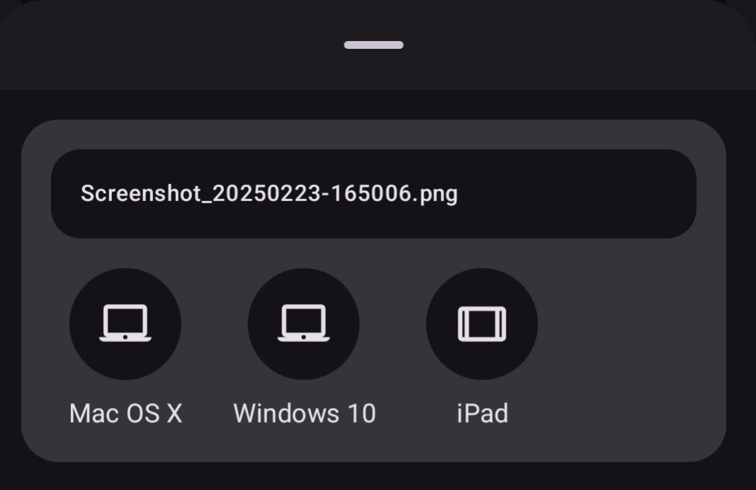 Quick share menu