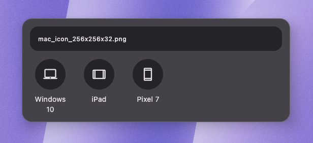 Quick share menu